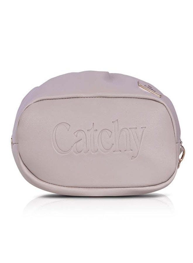 Catchy Nude Beige Sling Bag Crossbody - Pleated Shoulder Bag for Women (MAN51BEI) - Image 3